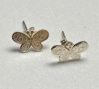 Pendientes artesanos de mariposas en plata ley 925