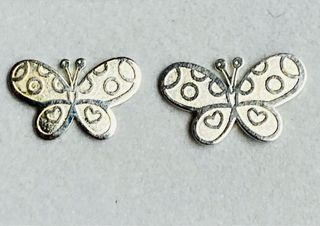 Pendientes artesanos de mariposas en plata ley 925