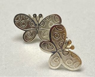 Pendientes artesanos de mariposas en plata ley 925