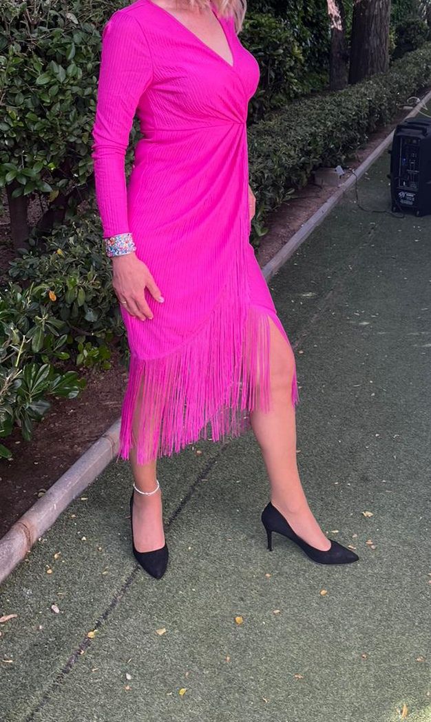 Vestido midi fucsia