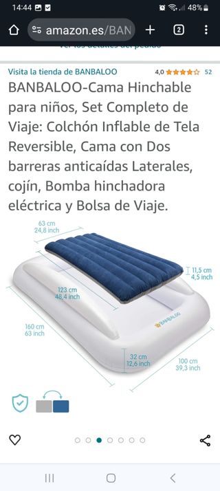Cama hinchable para niños