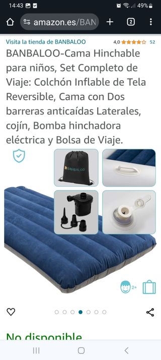 Cama hinchable para niños