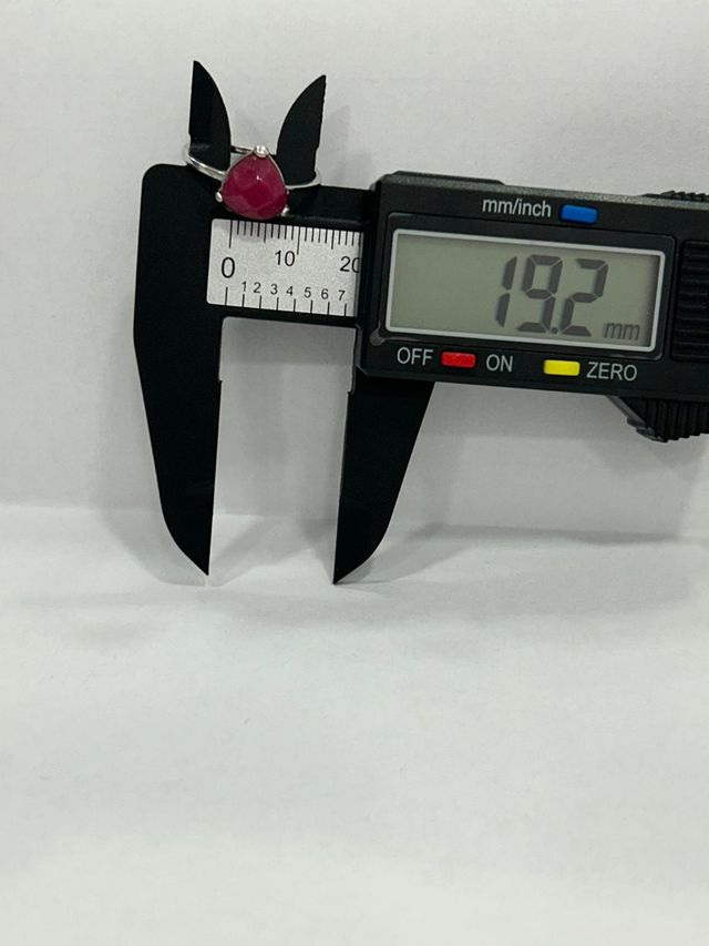 Anillo plata piedra roja