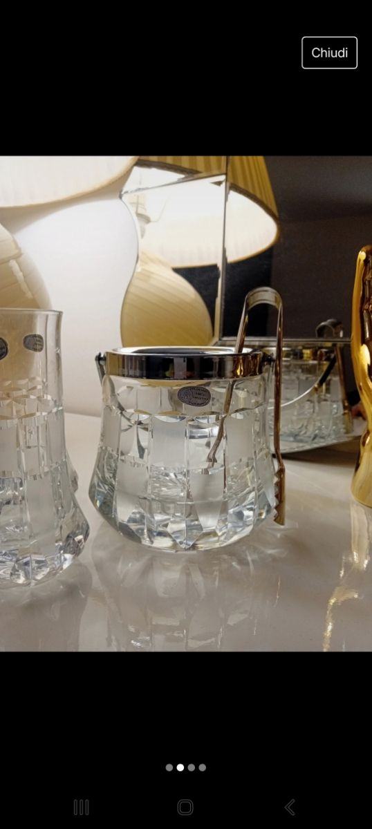 Set secchiello e bicchieri vintage cristallo