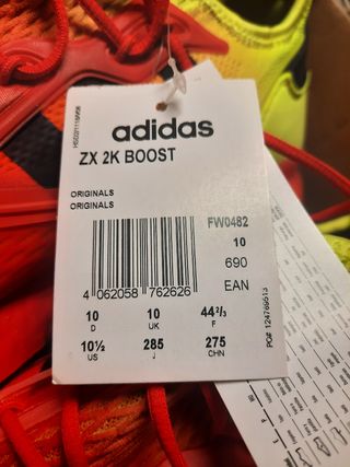 ADIDAS ORIGINALS ZX 2K BOOST SOLAR YELLOW RED