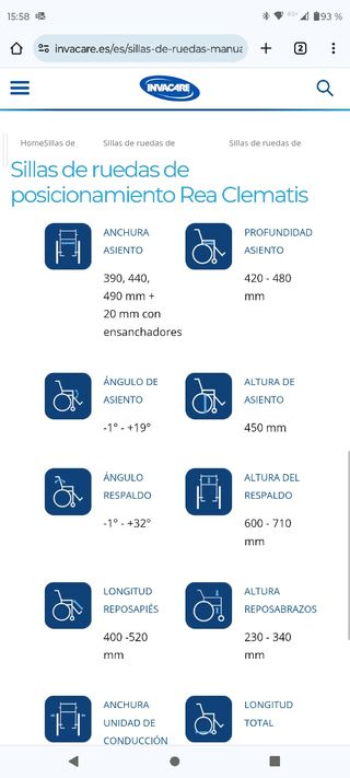 Silla ruedas rea clematis 44
