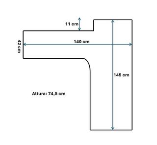 Mesa de madera esquinera