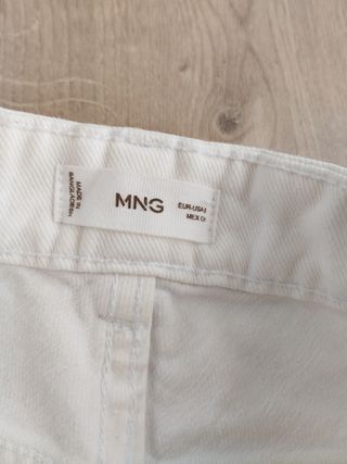 Falda vaquera blanca talla S Mango