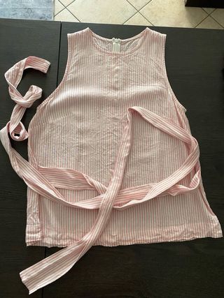 Camicia smanicata di cotone