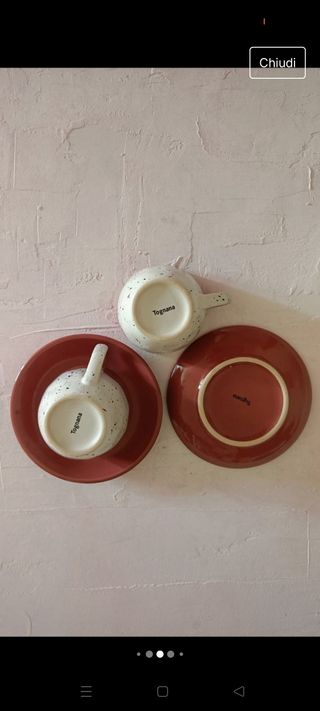 2 tazzine da caffè con piattino,Tognana