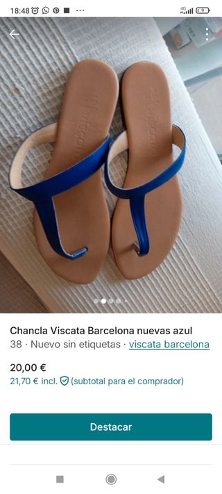 Chancla Viscata Bcn nuevas talla 38