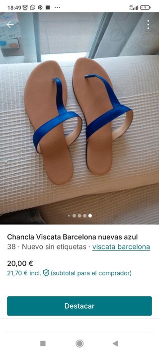 Chancla Viscata Bcn nuevas talla 38