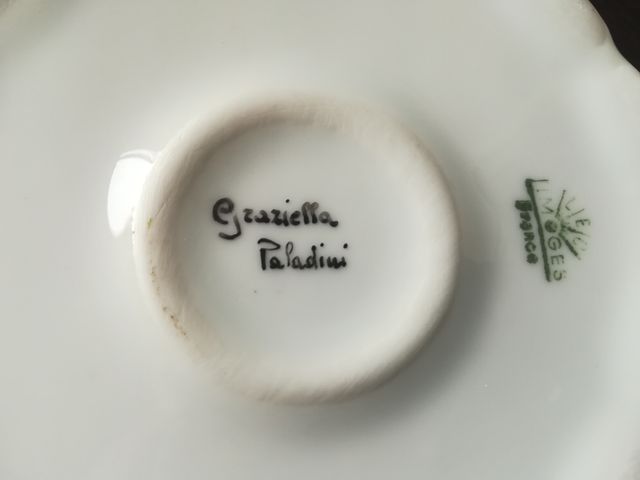 Ciotola con coperchio in Limoges, decorata a mano