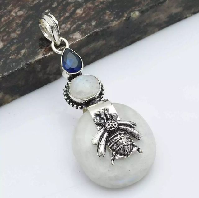 Piedra luna con tanzanite