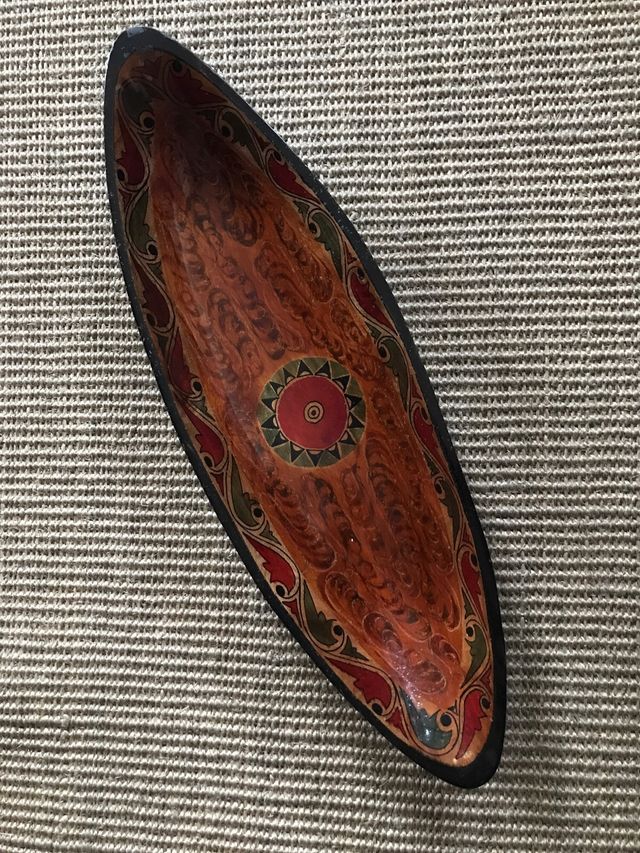 Bandeja artesanal de madera vintage