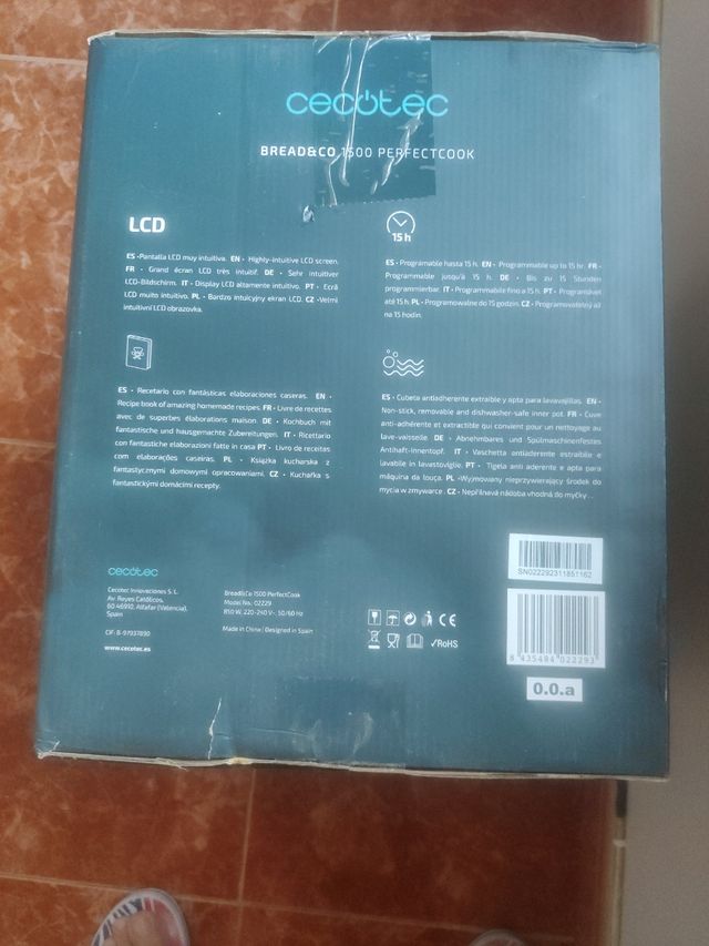 Panificador cecotec nuevo