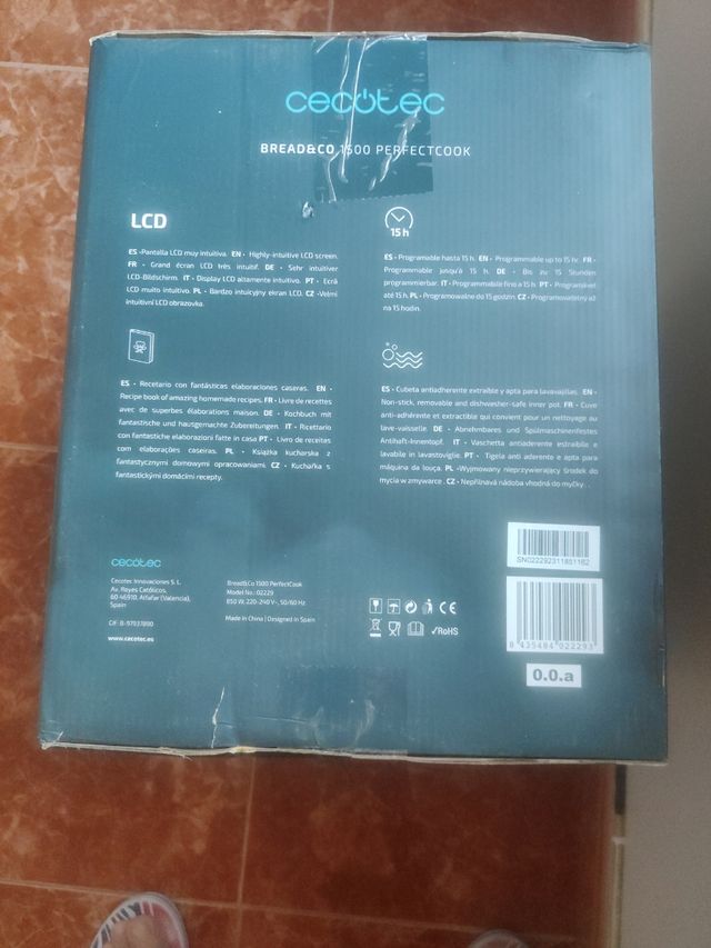 Panificador cecotec nuevo