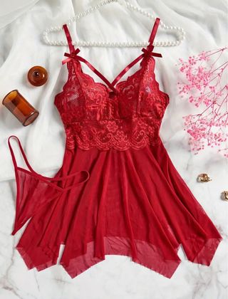 Conjunto De Lencería De Encaje con tanga