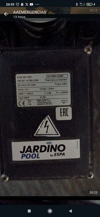 Depuradora y motor para piscina En perfecto estado