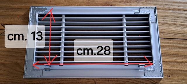 Bocchette di mandata in alluminio.