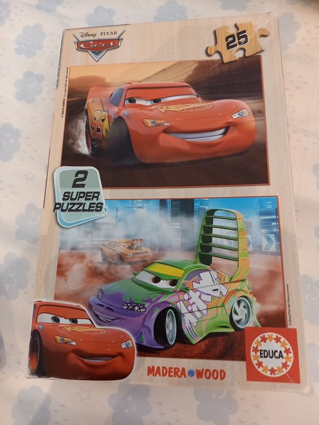 2 súper puzzles madera Cars