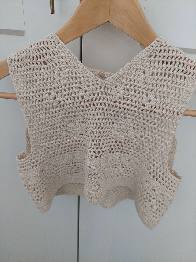 Vestido beige crochet Zara Kids