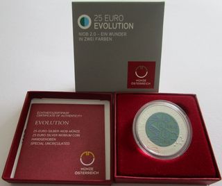 moneda 25 euros bimetálica Austria 2014