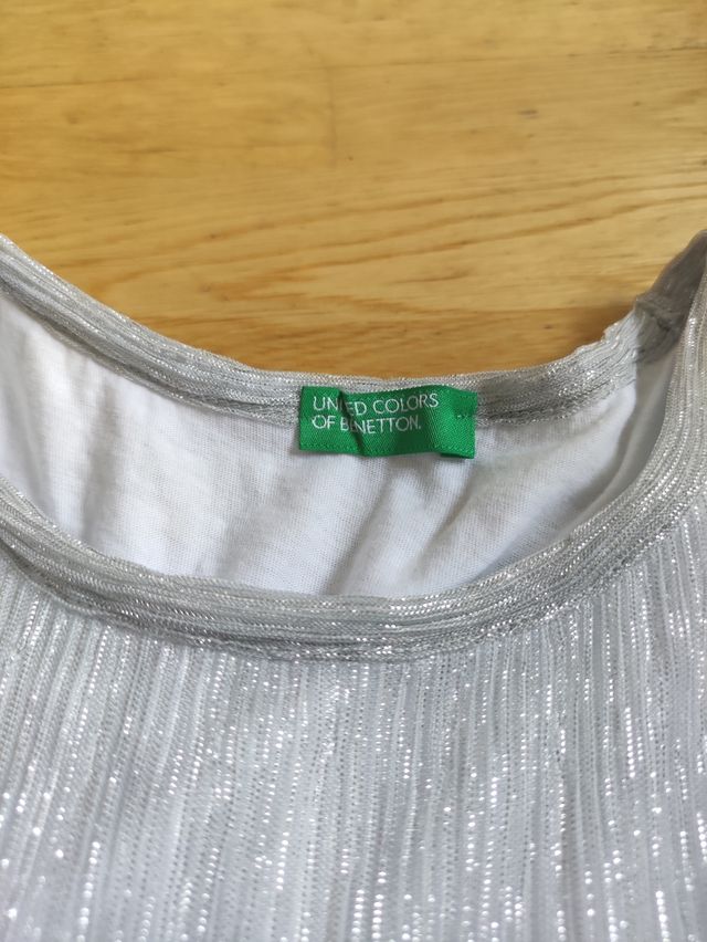 Top metalizado niña Benetton talla 12,  152cm