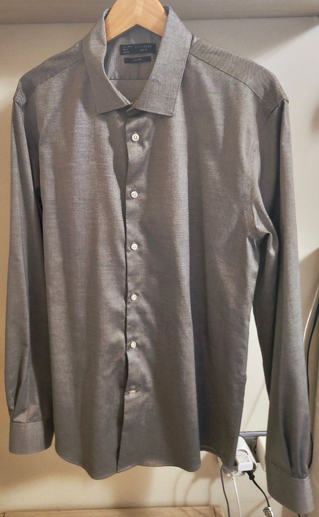 Camisa Celio Club Talla L Hombre Gris
