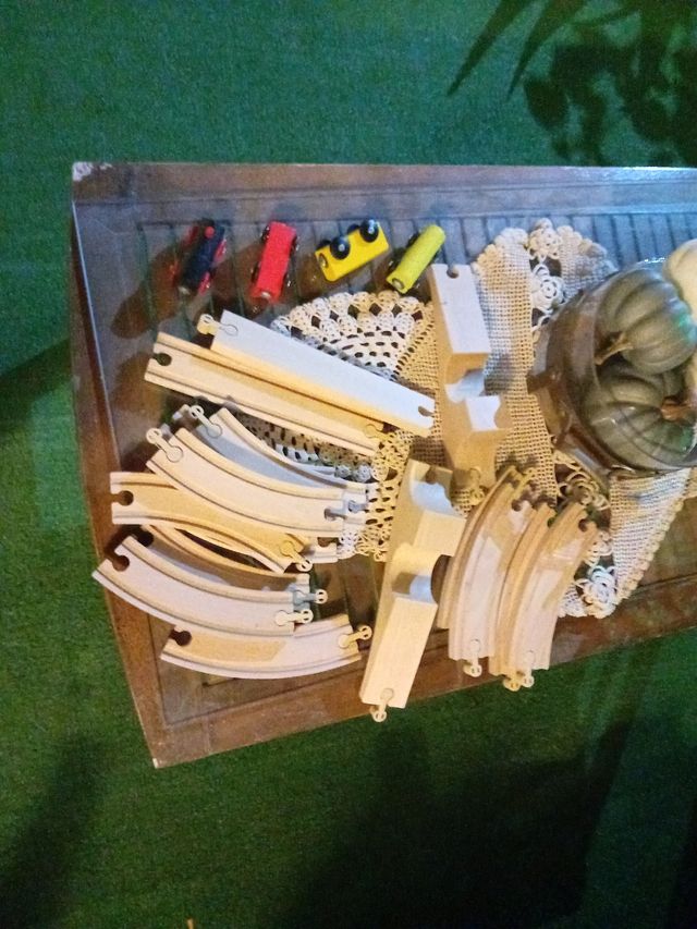 juguetes tren madera con vias