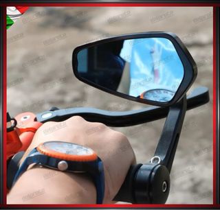 COPPIA SPECCHIETTI MOTO SCOOTER BAR END NERO