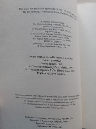 De la Vida a la Muerte Ciencia Bioética. Kushner