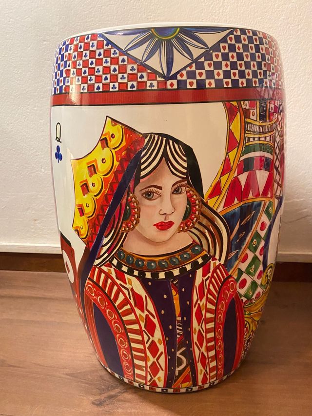 Coppia Sgabelli Porcellana Baci Milano