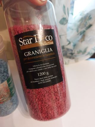 Set 5 vasi plastica con graniglia colora