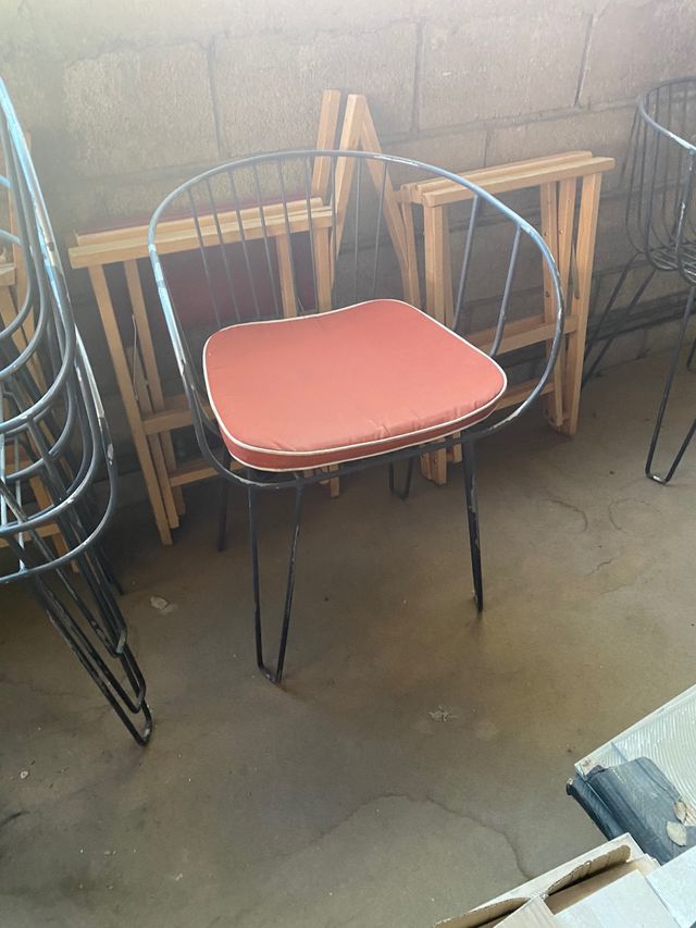 Silla terraza hierro forjado con cojin