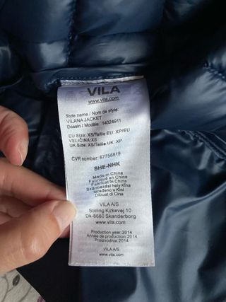 Plumifero Vila azul marino T XS
