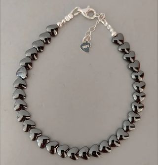 Pulsera, plata ley y hematites 