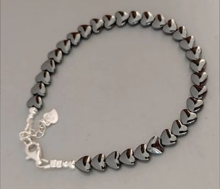 Pulsera, plata ley y hematites 