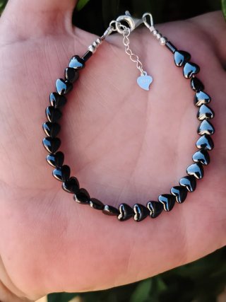 Pulsera, plata ley y hematites