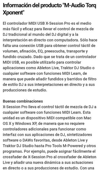 NUEVA!! MESA MEZCLAS M-AUDIO Torq Xponent
