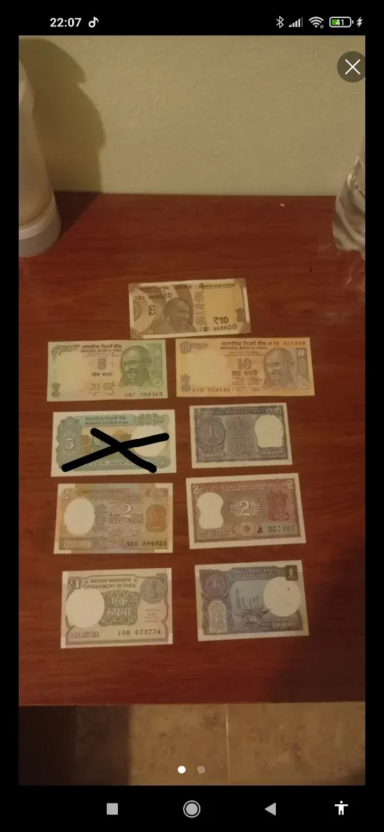 Billetes de la india 