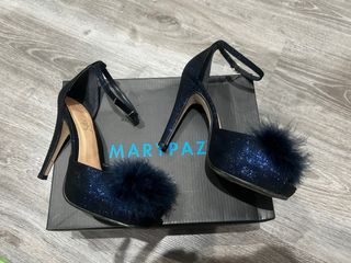 Zapatos fiesta azul marino brillo MaryPaz nº36