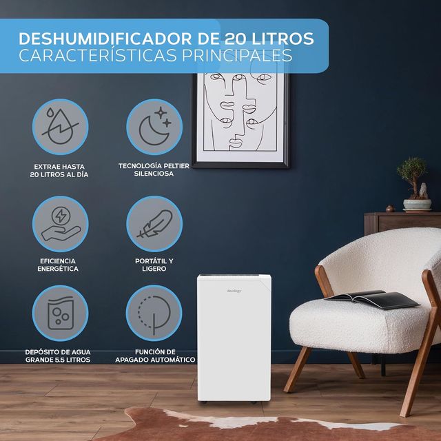 Deshumidificador 20 Litros día WiFi NUEVO