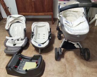 Carrito de bebe unisex de tres piezas