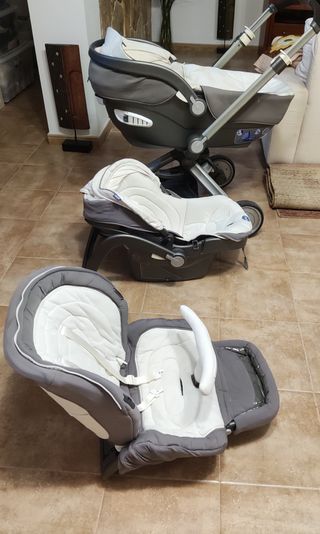 Carrito de bebe unisex de tres piezas