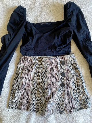 PACK top + falda-pantalón ZARA