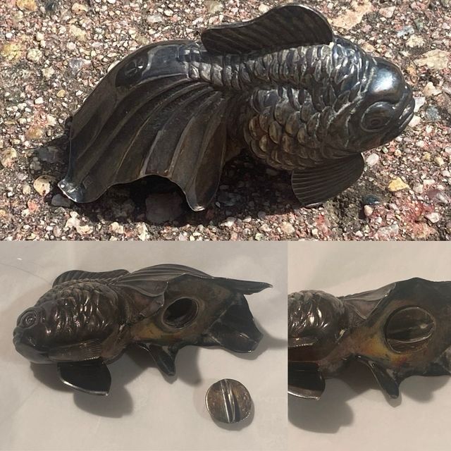 Pesce / porta pillole/ segreti antico 