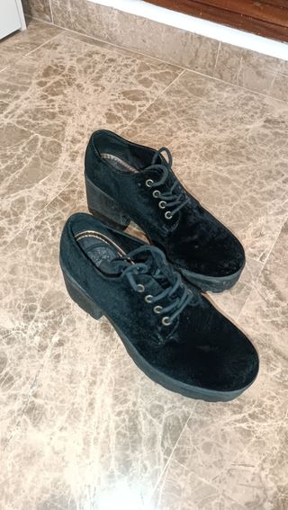 Zapatos plataforma negros mujer