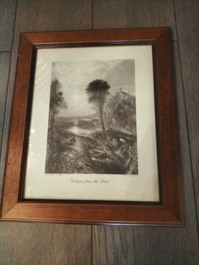 N.2 quadri stampe inglesi cornice legno