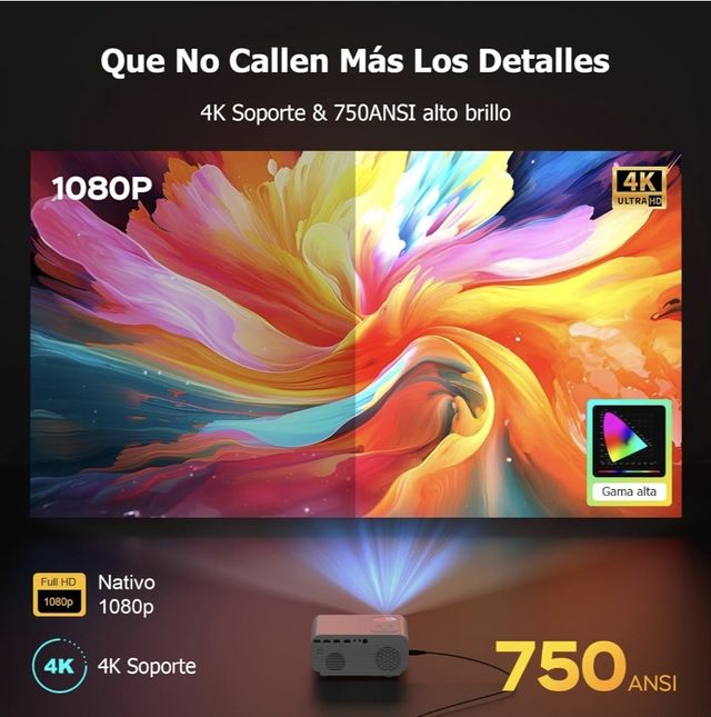 Proyector Full HD 4K 300"